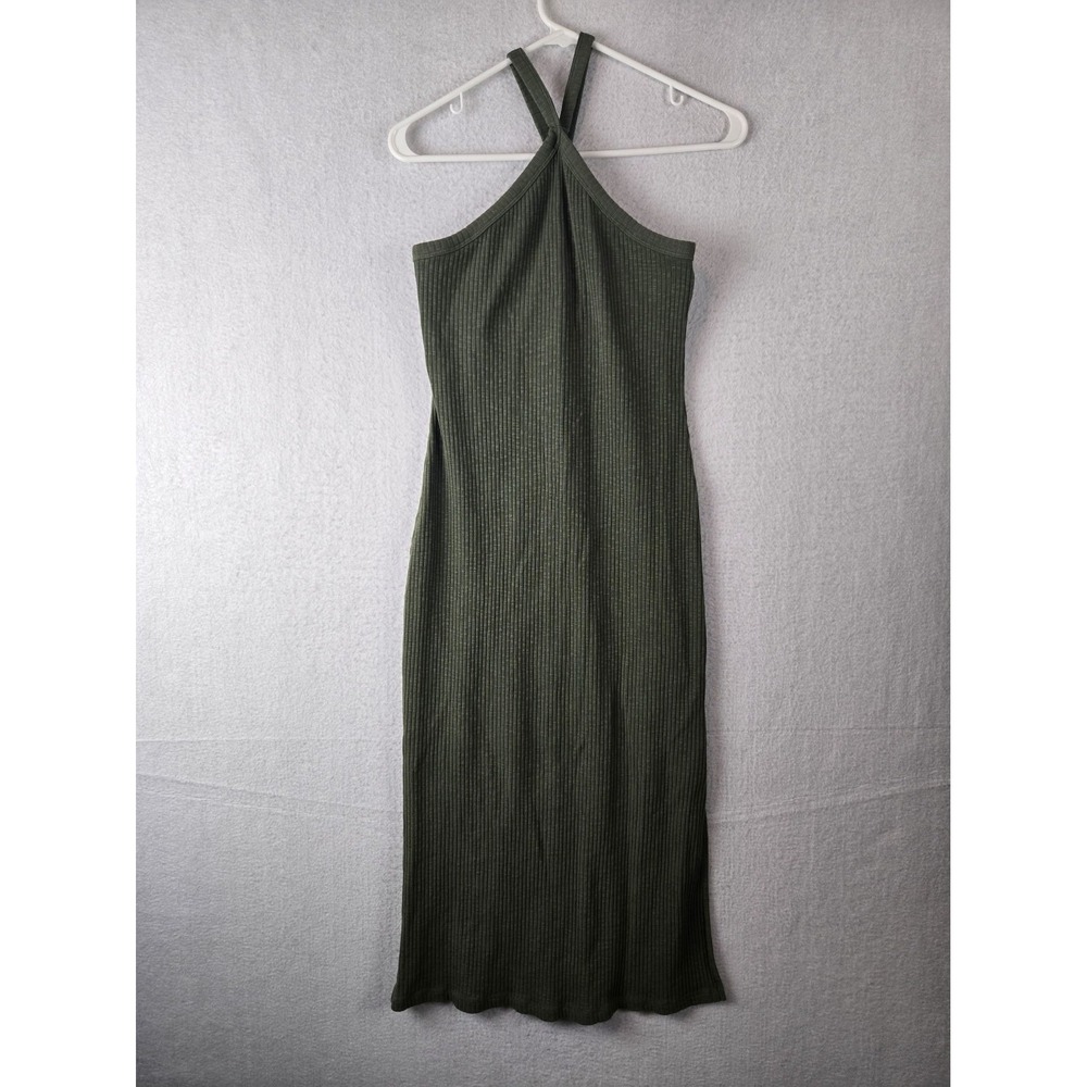 Old Navy Womens Dress Sleeveless Size L Ribbed Halter Green